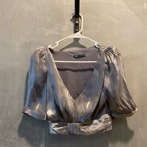 Zara metalic gray top